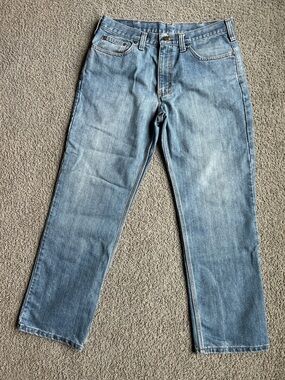 CARHARTT Men's Light Blue Straight-Leg Jeans